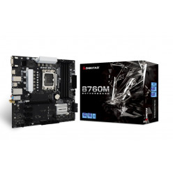 BIOSTAR B760MX2-E PRO D4, Socket 1700, Intel® B760 (14/13/12th Gen CPU), CPU graphics, VGA, HDMI, DP, Dual 4xDDR4-4600, 1xPCIe X16 4.0, 8xSATA3, RAID, 2xM.2 4.0, 1xM.2 E-key for Wi-Fi, 3xPCIe X1, ALC897 HDA, 2.5GbE LAN, 1xUSB-C 3.2Gen2, 5xUSB3.2, Vivid LE